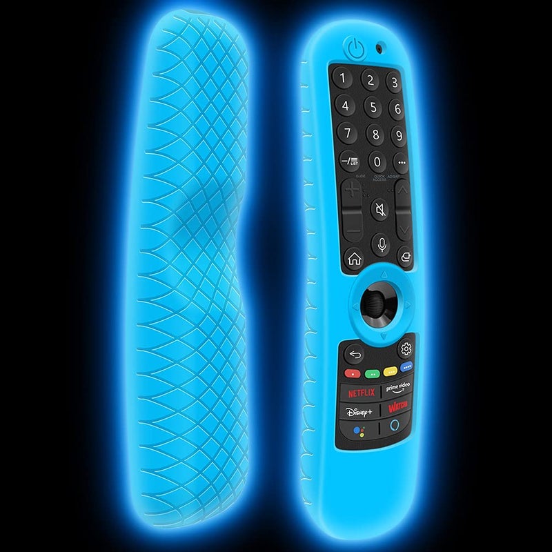 Winceed Silicone Case for LG MR21GA MR21GC Remote Control [Shockproof] Anti-Slip Protective Cover for LG MR22GA MR22GN MR23GA MR24GN Magic Remote 2021-2024 Case Sleeve Holder Protector Skin (Glow Blue) - Image 1