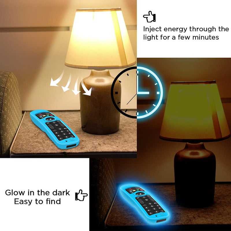 Winceed Silicone Case for LG MR21GA MR21GC Remote Control [Shockproof] Anti-Slip Protective Cover for LG MR22GA MR22GN MR23GA MR24GN Magic Remote 2021-2024 Case Sleeve Holder Protector Skin (Glow Blue) - Image 5
