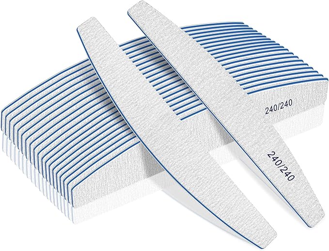 BLESWIN Professional Nail Files 240240 Grit 12 Pcs DoubleSided Emery Boards for Natural Nails Washable and Reusable for Grooming and Styling - Image 1