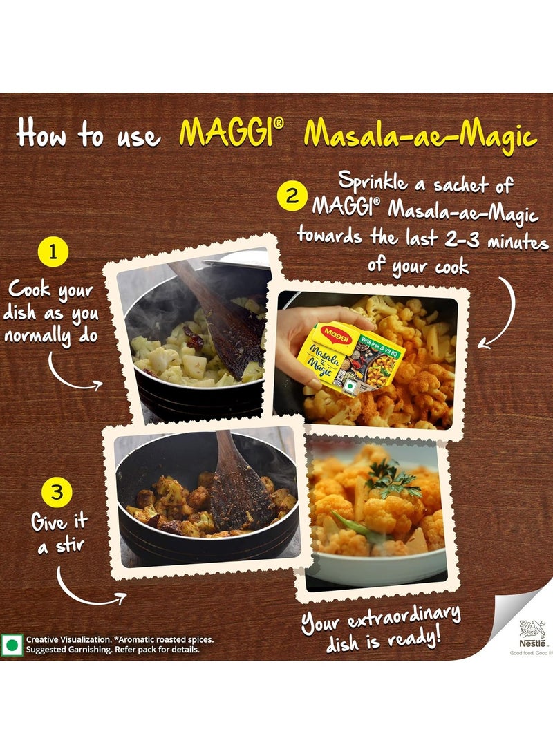 ماجي ماسالا-إي-ماجيك ماسالا الخضروات، كيس 72 جرام (6 جرام × 12 كيس) الكل في واحد ماسالا للخضروات الجافة والبانيير والدال والمزيد - Image 5