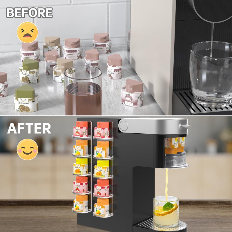 NiHome حاملات بود أكريليك شفافة NiHome 2PCS متوافقة مع Ninja Thirsti Drops، رفوف تخزين مثبتة على الحائط أو الآلة مصنوعة من الأكريليك السميك والمتين مع لاصق نانو، تصميم موفر للمساحة لتنظيم النكهات بسهولة - Image 2