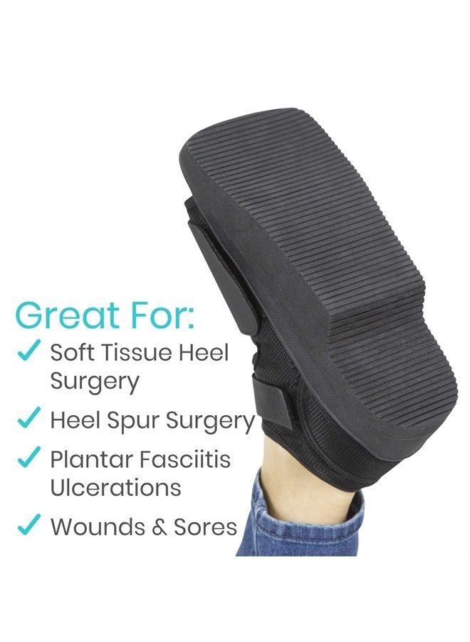 VIVE حذاء ما بعد الجراحة بزاوية - حذاء لتخفيف الضغط عن الكعب أو الكاحل - استعادة طبية للقدم بعد جراحة العظام أو الأنسجة الرخوة، الكسور، التهاب اللفافة الأخمصية، القرح، القدمين (للرجال حتى 6.5 / للنساء 6-8) - Image 5