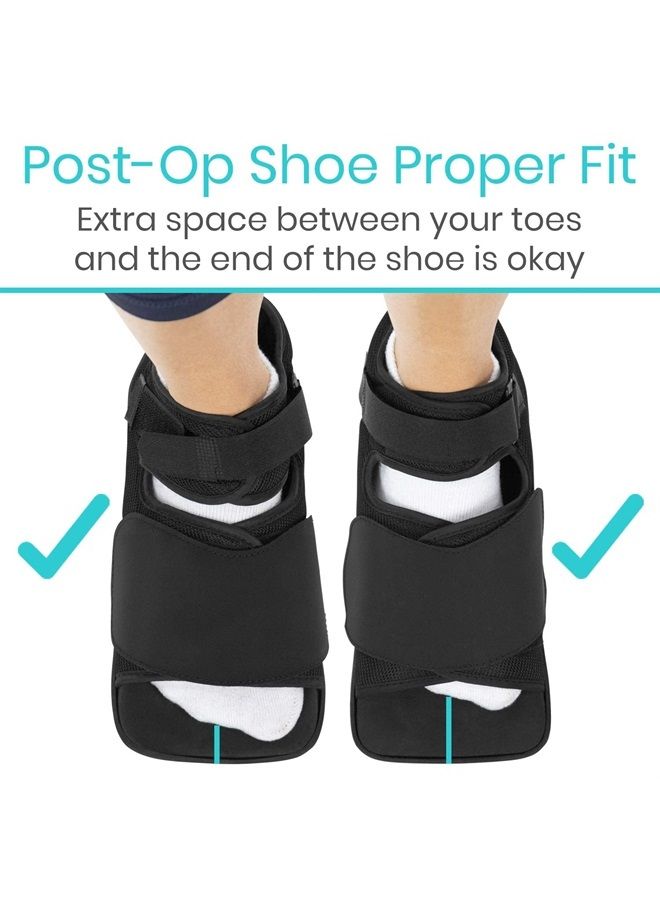 VIVE حذاء ما بعد الجراحة بزاوية - حذاء لتخفيف الضغط عن الكعب أو الكاحل - استعادة طبية للقدم بعد جراحة العظام أو الأنسجة الرخوة، الكسور، التهاب اللفافة الأخمصية، القرح، القدمين (للرجال حتى 6.5 / للنساء 6-8) - Image 4
