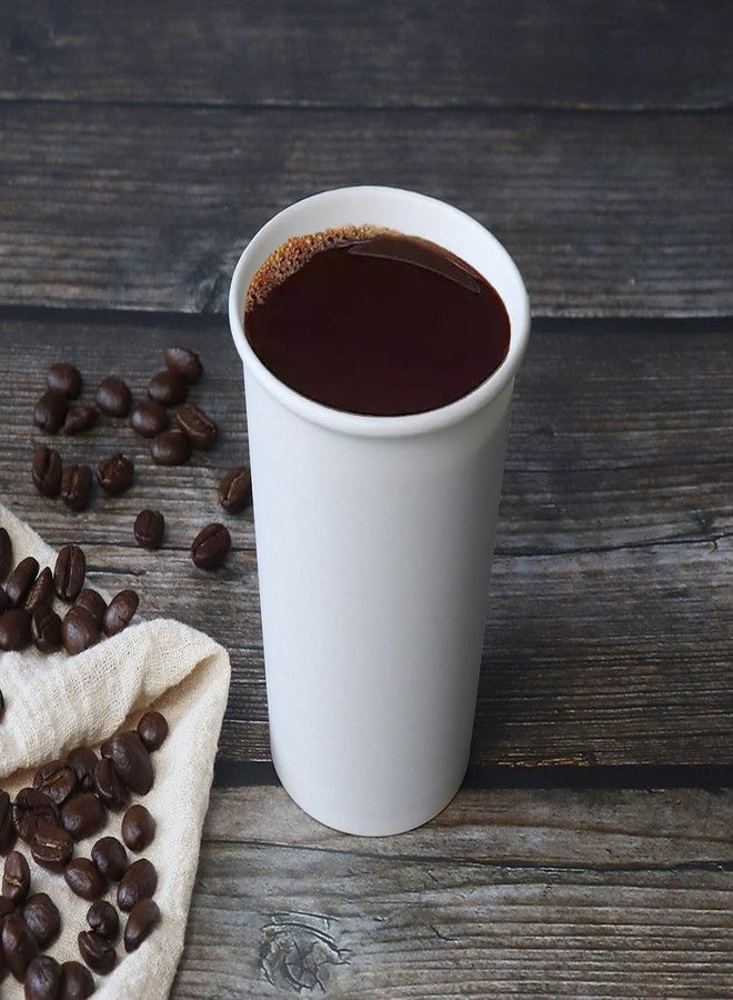 CantaGreen 200 Count 8 OZ Heavy-duty White Paper Coffee Cups, Disposable Hot and Cold Cup - Image 3
