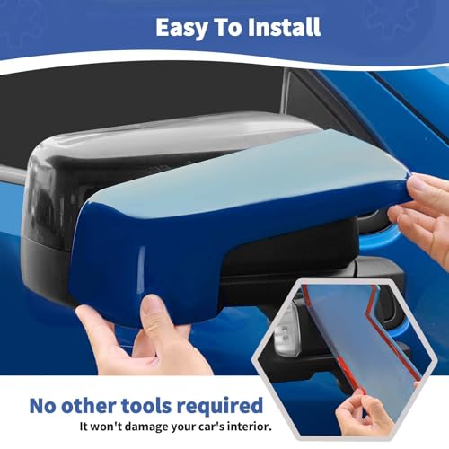 JOSHELA for Silverado Side Mirror Cover Cap Trim Blue Fit for Chevy Silverado/GMC Sierra 2019-2025 Blue Exterior Accessories 2pcs - Image 5
