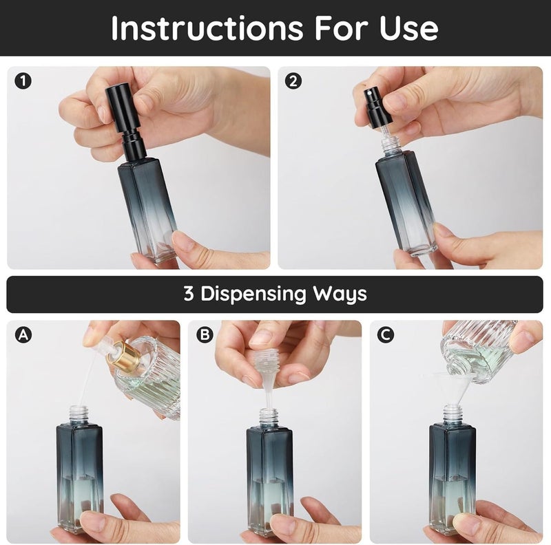 ChicAbode Glass Perfume Spray Bottle, 6 Pack of 10ML Mini Travel Atomizer Sprayer for Perfume, Empty Press Pump Bottle Refillable Cologne Dispenser Perfume Bottles Scent Sample Case Travel Must Have - Image 3