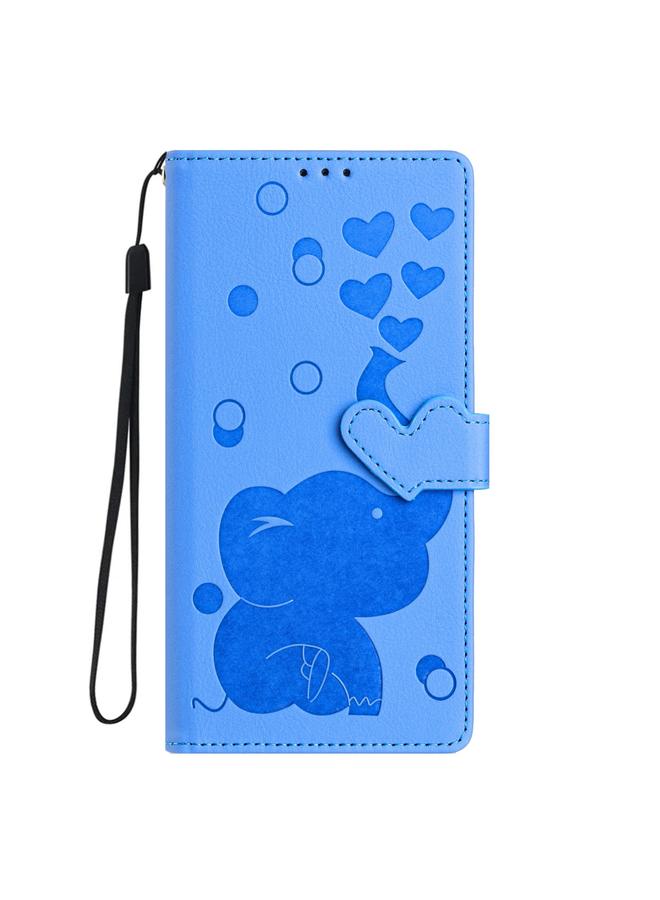 S-TOP Case For Samsung Galaxy A12 5G Cartoon Elephant Embossed Leather Phone Case - Image 3