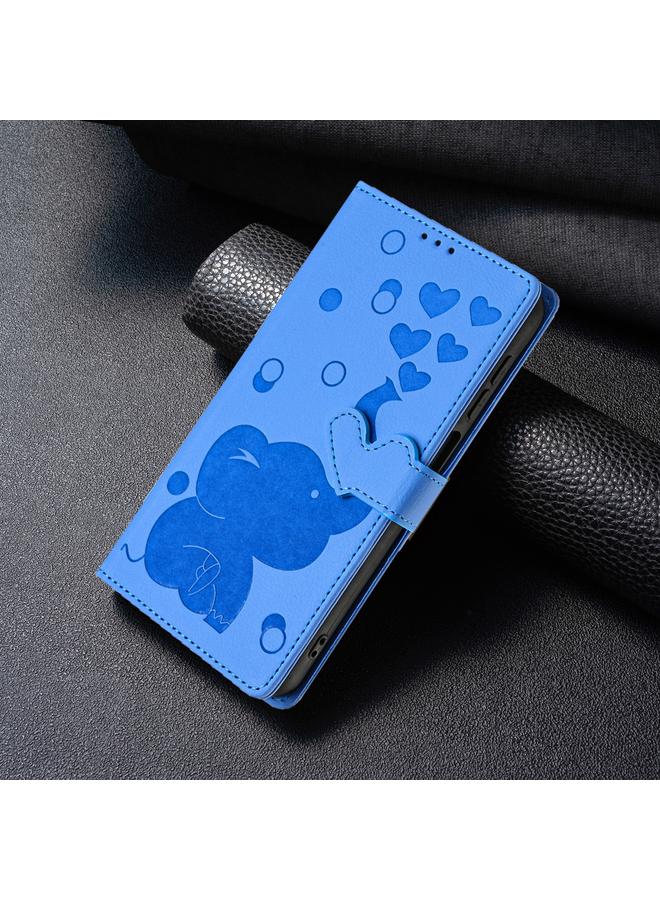 S-TOP Case For Samsung Galaxy A12 5G Cartoon Elephant Embossed Leather Phone Case - Image 2
