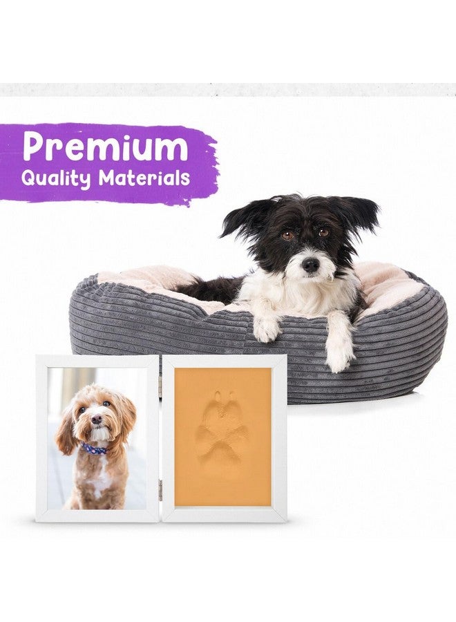 BABIES BLOOM Dog or Cat Paw Print with Photo Frame, Pet Paw Print Impression Kit, Dog or Cat Clay Pawprint Keepsake Wooden Photo Frame (Double Fold) (Orange) - Image 5