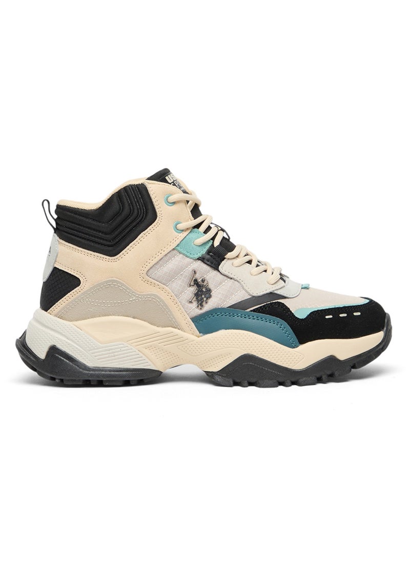 U.S. Polo Assn. Women's Beige High-Top Sneakers - Rugged Style with Durable Sole and Multi-Color Accents for Outdoor Wear  - Image 1