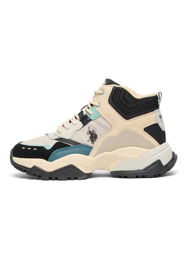 U.S. Polo Assn. Women's Beige High-Top Sneakers - Rugged Style with Durable Sole and Multi-Color Accents for Outdoor Wear  - Image 2
