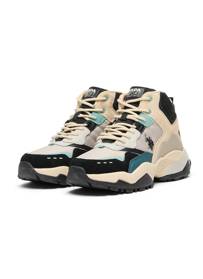 U.S. Polo Assn. Women's Beige High-Top Sneakers - Rugged Style with Durable Sole and Multi-Color Accents for Outdoor Wear  - Image 3