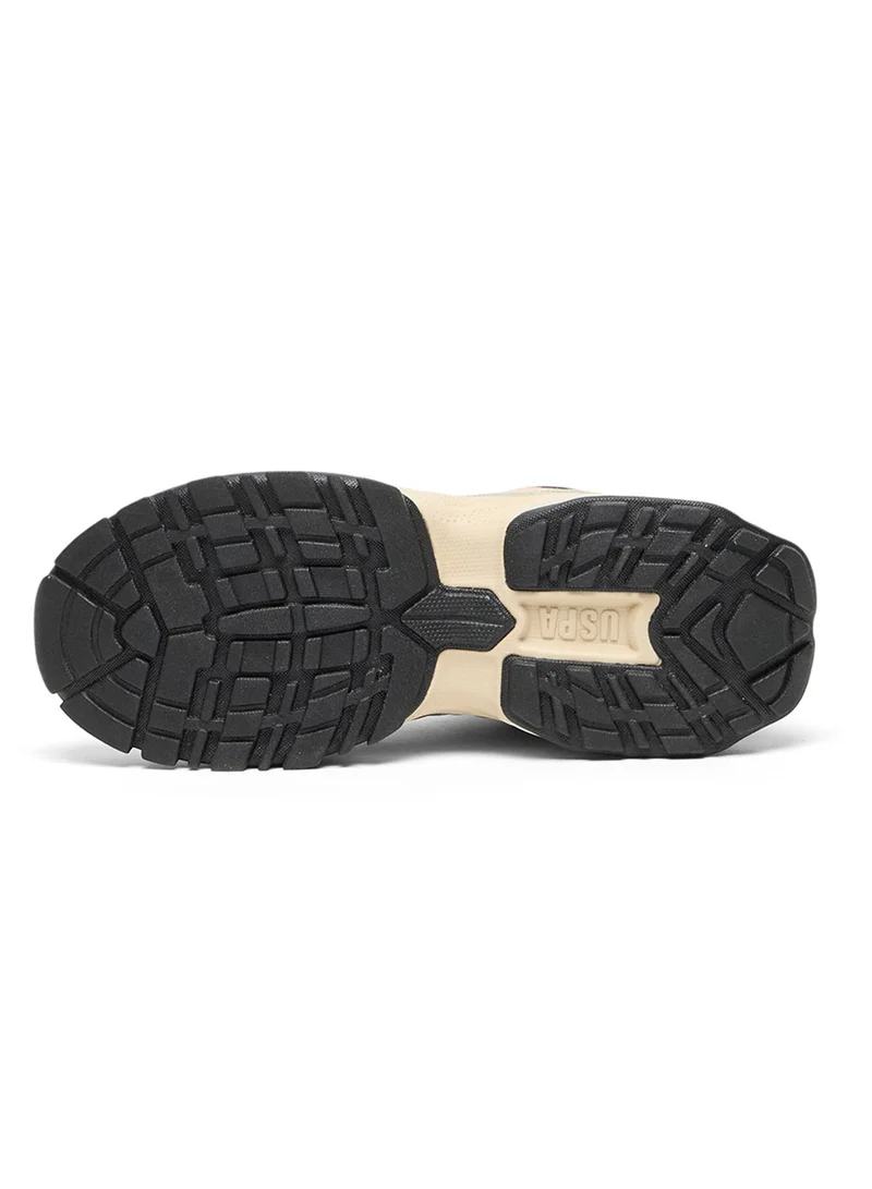 U.S. Polo Assn. Women's Beige High-Top Sneakers - Rugged Style with Durable Sole and Multi-Color Accents for Outdoor Wear