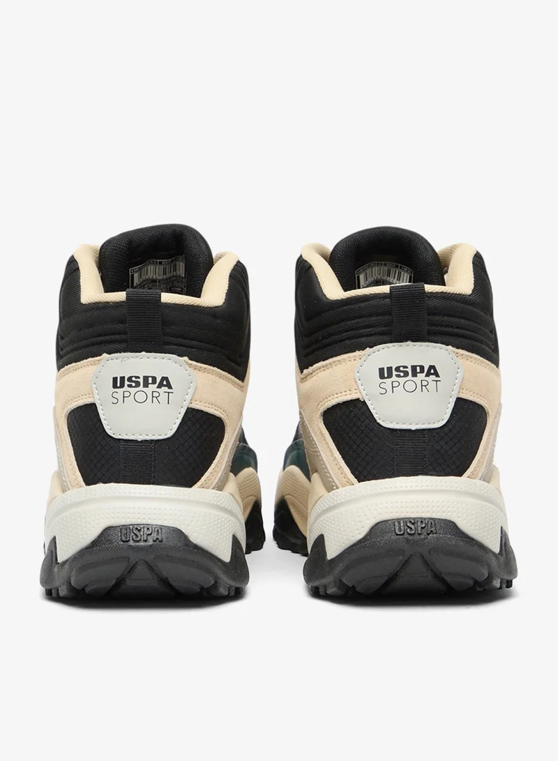 U.S. Polo Assn.  Women's Beige High-Top Sneakers - Rugged Style with Durable Sole Shoes and Multi-Color Accents for Outdoor Wear for Women | Best Price UAE