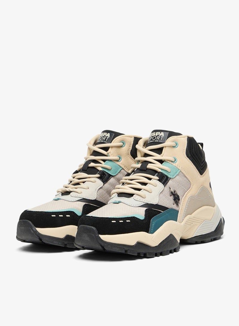 U.S. Polo Assn. Women's Beige High-Top Sneakers - Rugged Style with Durable Sole Shoes and Multi-Color Accents for Outdoor Wear - Image 4