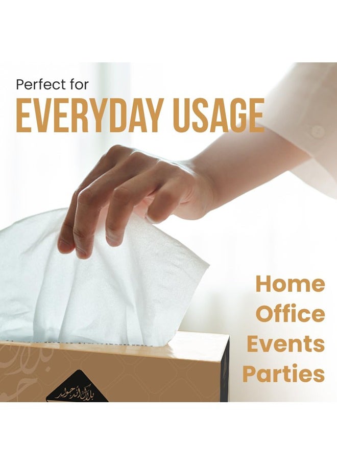 NICE Touch - 2 Ply Facial Tissue 1000 Sheets, 5 Packs of 200 Sheets - Black & Gold Boxes Contains 1000 Premium 2 Ply Tissues - Image 1