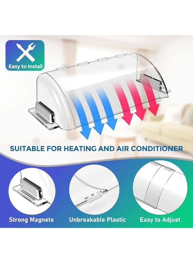 2 Pack Magnetic Adjustable Heating Air Vent Deflector Covers Clear Fits 9 15 Inch Vents - Image 3