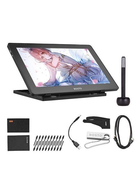 16HDK Portable 15.6 Inch H-IPS LCD Graphics Drawing Tablet Display 8192 Pressure Level Active Technology USB-Powered Low Consumption Drawing Tablet with Interactive Stylus Pen