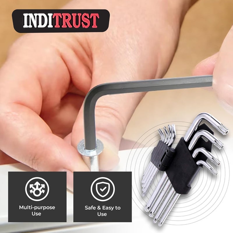 Inditrust Torx/Star Allen Key Set of 9pcs with Hole from T10 to T50 - Image 3