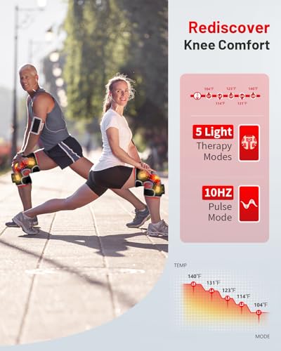 ROMISA Upgraded PRO Red Light Therapy Knee Brace & 4 Vibration Massage - Rechargeable Controller, 660nm&850nm Red Light Therapy Heated Device for Knee/Elbow/Shoulder - Image 3