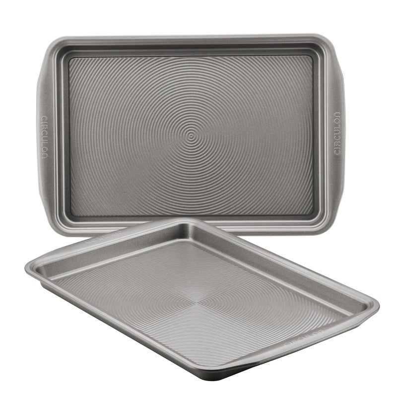 Circulon Nonstick Bakeware Set Nonstick Cookie Sheet  Baking Sheet  2 Piece Gray