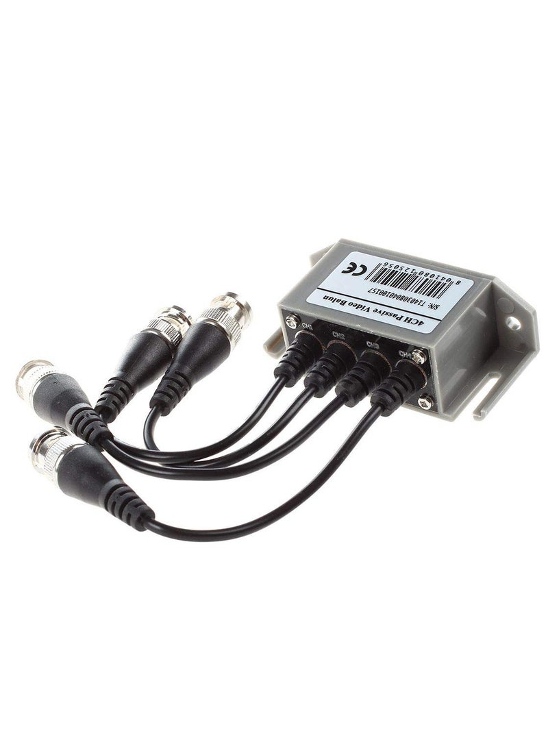 Generic - 4 Channel Passive UTP Video Balun for CCTV BNC Male to RJ45 CAT5 Connection - Image 1