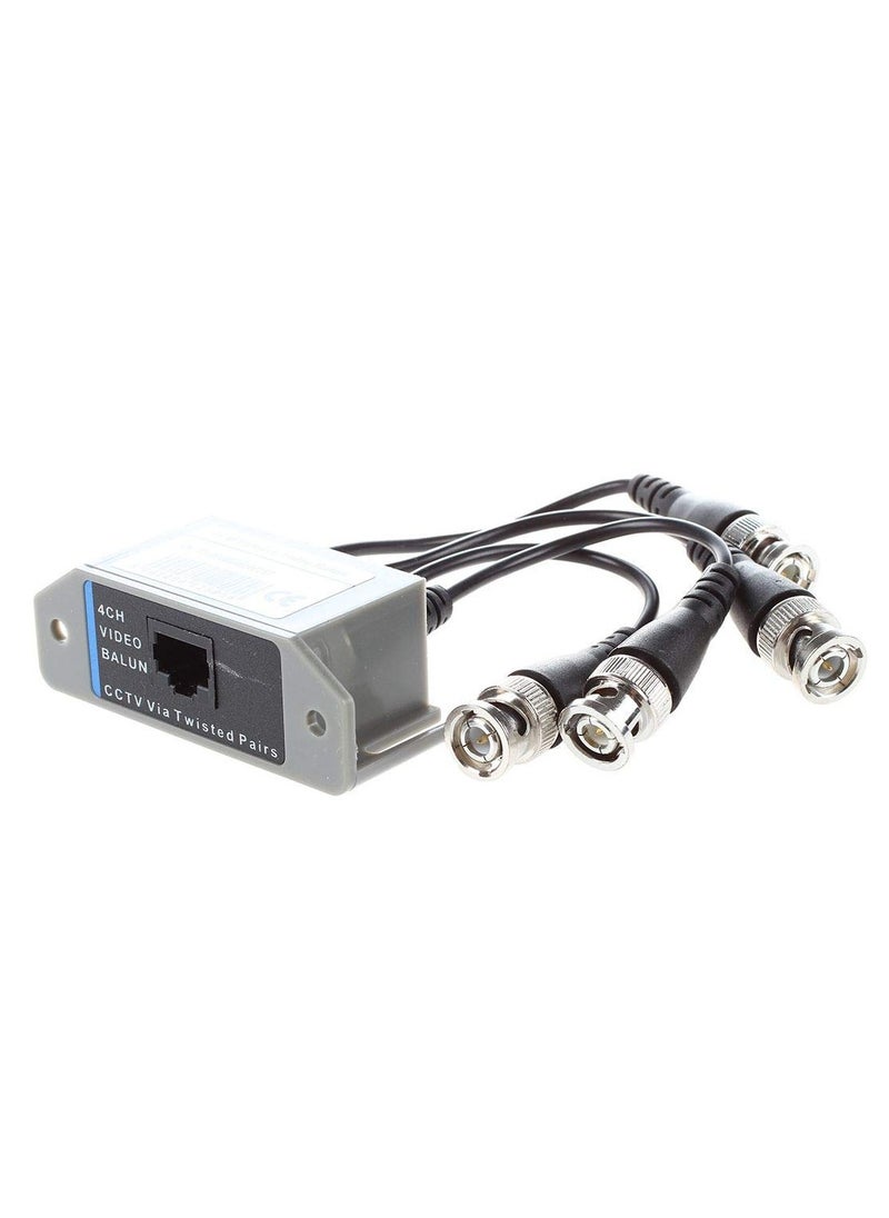 Generic - 4 Channel Passive UTP Video Balun for CCTV BNC Male to RJ45 CAT5 Connection - Image 1