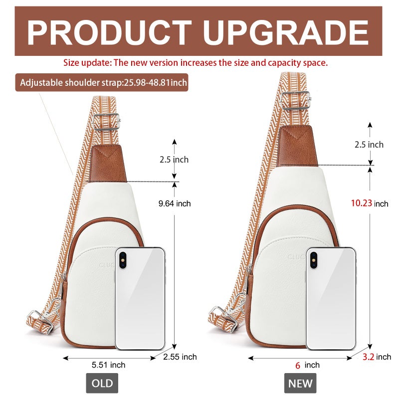 CLUCI Small Sling Bag for Women, Vegan Leather Fanny Pack Crossbody Bags for Women, Chest Bag With Guitar Strap - Image 4