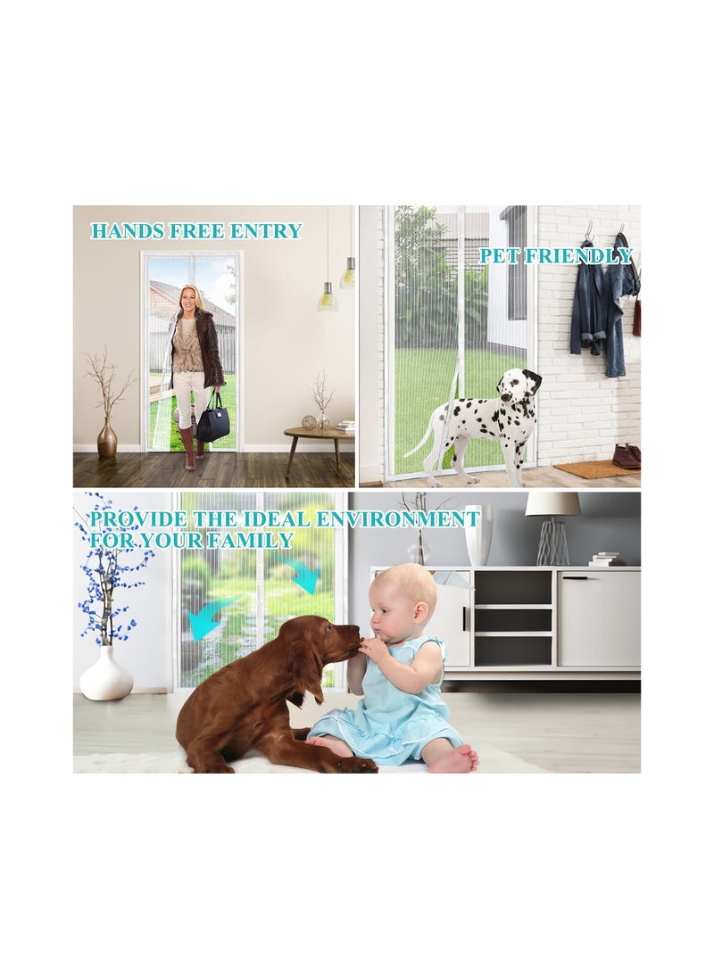 KASTWAVE Magnetic Screen Door Curtain Automatic Closing Fly Insect Bug Screen Net Mesh Self Sealing Heavy Duty  - Image 4
