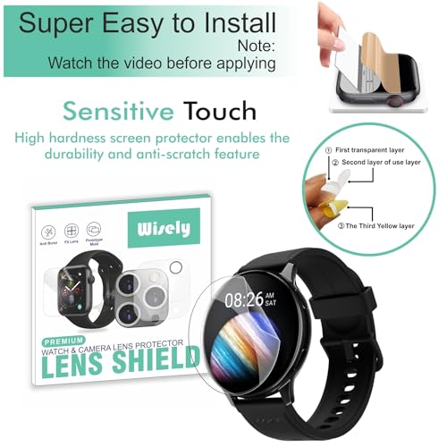 Wisely |3pcs| Screen Guard Protector For Noise Vortex Plus Smartwatch |1.46"| Bubble Free, Easy installation kit, Clear HD, Full Cover - Image 2