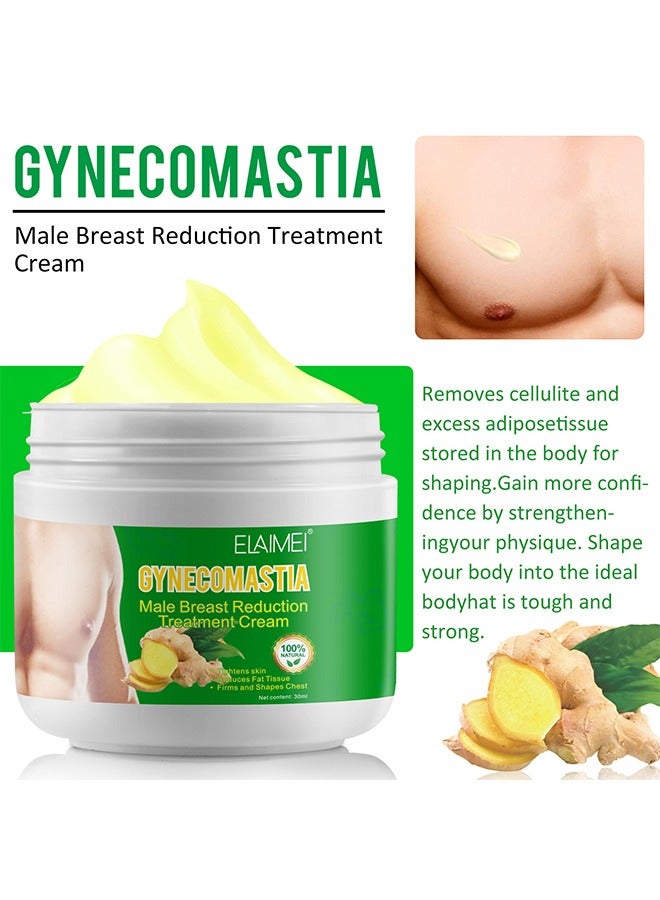 Elaimei Gynecomastia Male Breast Reduction Treatment Cream ​- Tightening Ginger Cream Men's Chest Ginger Cream Ginger Cream 30ml - Image 4