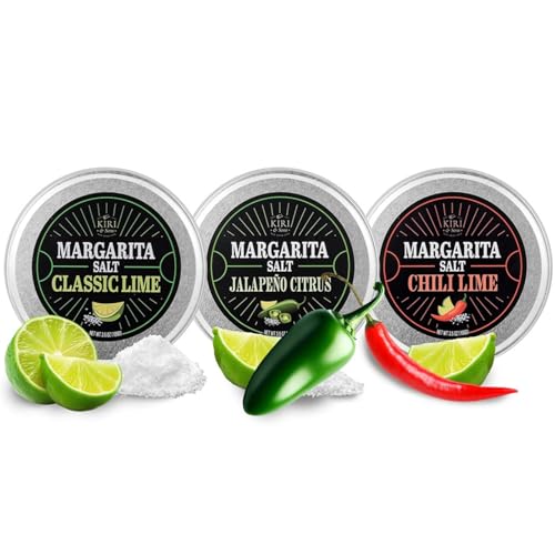 Kiri & Sons 3-Pack Premium Margarita & Cocktail Flavored Salt Rimmer, Variety Set 3.5oz Chili Lime, Jalapeno Citrus, Classic Lime & Habanero & Honey - No Silicon Dioxide, Easy Screw-On Lid, Kiri & Sons Cocktails - Image 1