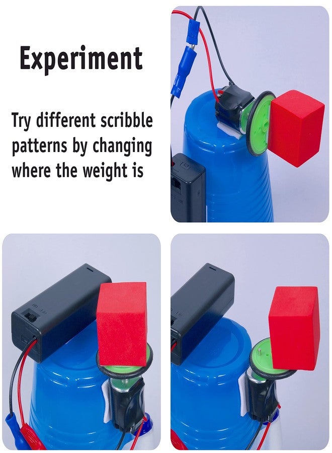 STEM Inventions DIY Doodle Scribble Bot Kit 2 Pack - Drawing Motorized Doodle Art Robot Projects for Kids - STEM & STEAM Robotics Activity, Ages 8 and up - Image 3