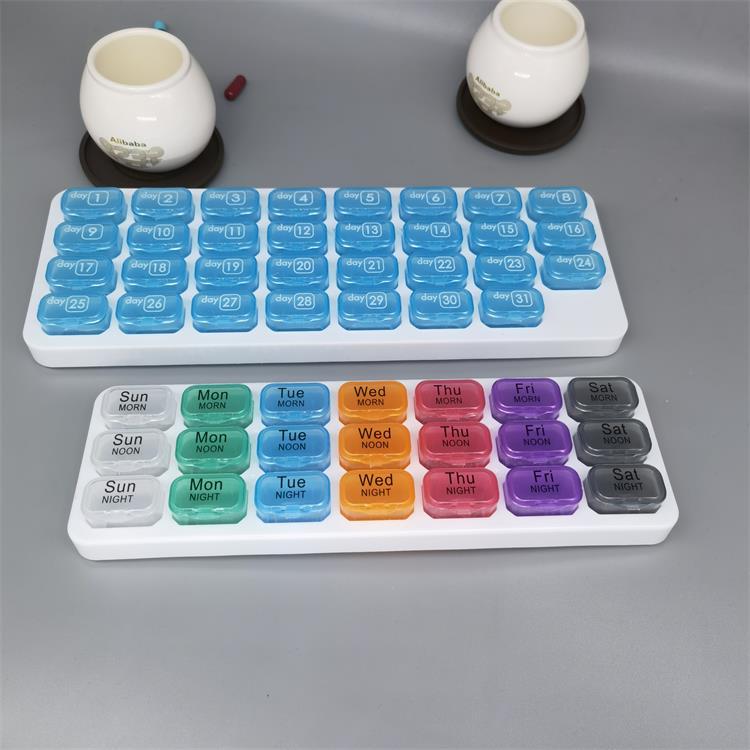 Portable 31-Grid Keyboard Small Pill Box Independent Storage Medicine Box Digital Pill Transparent Home Pill Box - Image 2