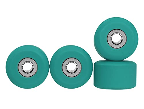 Teak Tuning Apex 71D Urethane Fingerboard Wheels New Street Shape 77mm Diameter Ultra Spin Bearings Made in The USA Teak Teal Colorway - Image 1