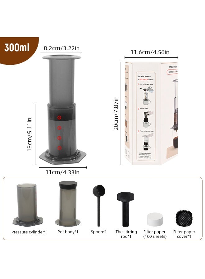 Supvox® Coffee Press Percolator, 3 in 1 Coffee Press, with Detachable Design and 100 Paper Filters French Press, Easy Press Coffee Brewing Pot for Camping & Travel, Food Grade Manual Press (Grey) - Image 5