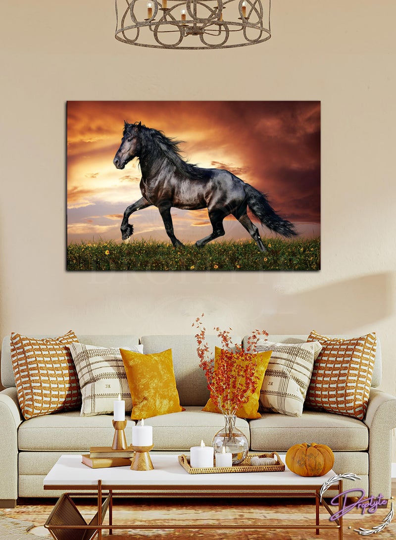 Droplyte Beautiful Horse Wall Art Canvas with Wooden Frame Home Decor 60cm x 40cm  - Image 3