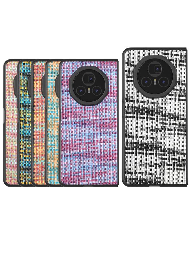S-TOP Case For Honor Magic V3 Black Frame Color Lattice Texture PU Phone Case - Image 5