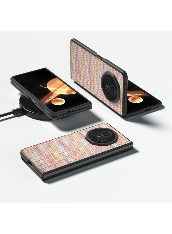 S-TOP Case For Honor Magic V3 Black Frame Color Lattice Texture PU Phone Case - Image 2