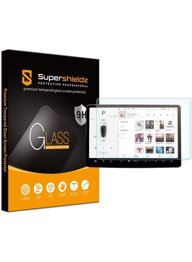 Supershieldz مصمم لسيارة تسلا موديل X وموديل S (17 بوصة) [غير مناسب لموديل S بلايد] واقي شاشة زجاجي مقسى، 0.33 مم، مقاوم للخدش، خالي من الفقاعات - Image 1