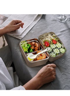 Arabest Bento Box for Adults and Children Reusable Stainless Steel Lunch Box Leak-proof Food Storage Container,Suitable Freezer Dishwasher,Healthy Lunches and Snacks,Khaki  - Image 5