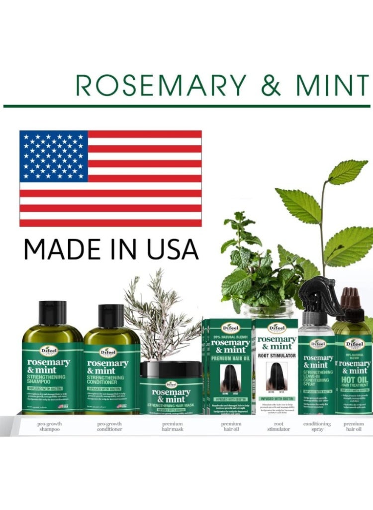 Difeel Rosemary and Mint Strengthening Hair Mask with Biotin 355ml Deep Nourishing Hair Treatment for Weak, Dry and Damaged Hair - Image 4