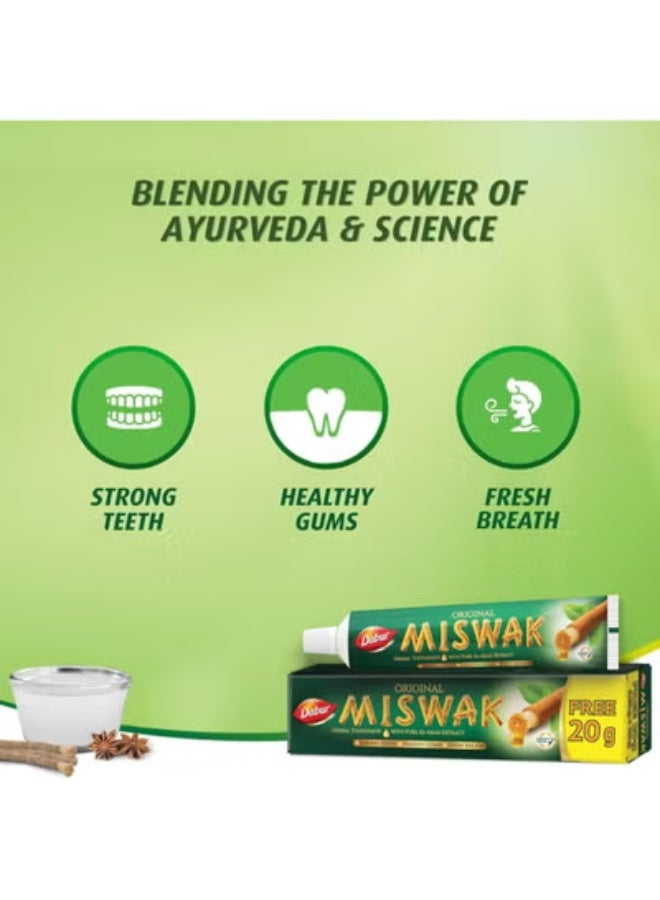 Dabur Miswak Original With Pure Al-Arak Exract 120+20g - Image 3