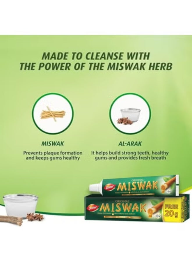 Dabur Miswak Original With Pure Al-Arak Exract 120+20g - Image 4