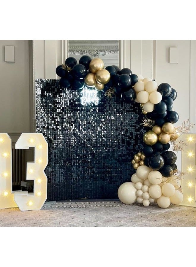 Kate خلفية جدارية لامعة بألواح ذهبية وردية 24 قطعة من لامعة مربعة لتزيين خلفية الجدار لحفلة عيد الميلاد، الزفاف، الذكرى السنوية - Image 2