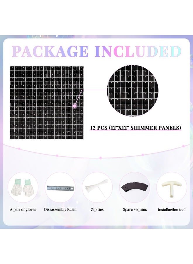 Kate خلفية جدارية لامعة بألواح ذهبية وردية 24 قطعة من لامعة مربعة لتزيين خلفية الجدار لحفلة عيد الميلاد، الزفاف، الذكرى السنوية - Image 4