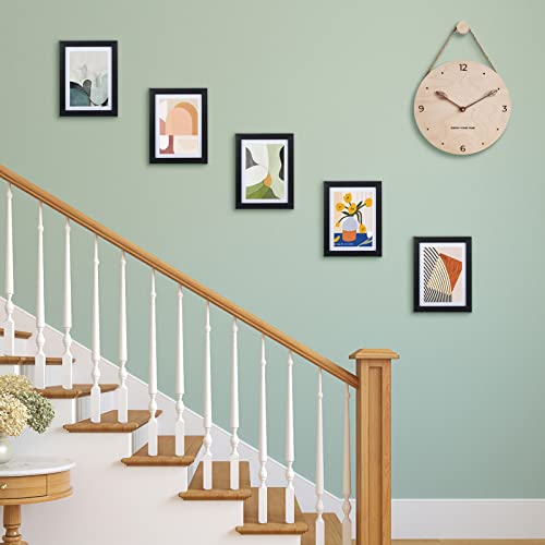 Giftgarden 5x7 Picture Frame Set of 8, 6x8 Matted to Display 5 by 7 Photo with Mat or 6 by 8 Without Mat for Wall or Tabletop, Black - Image 4