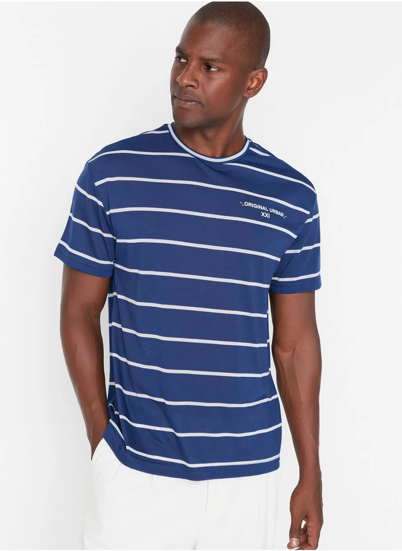 trendyol Striped Crew Neck T-Shirt