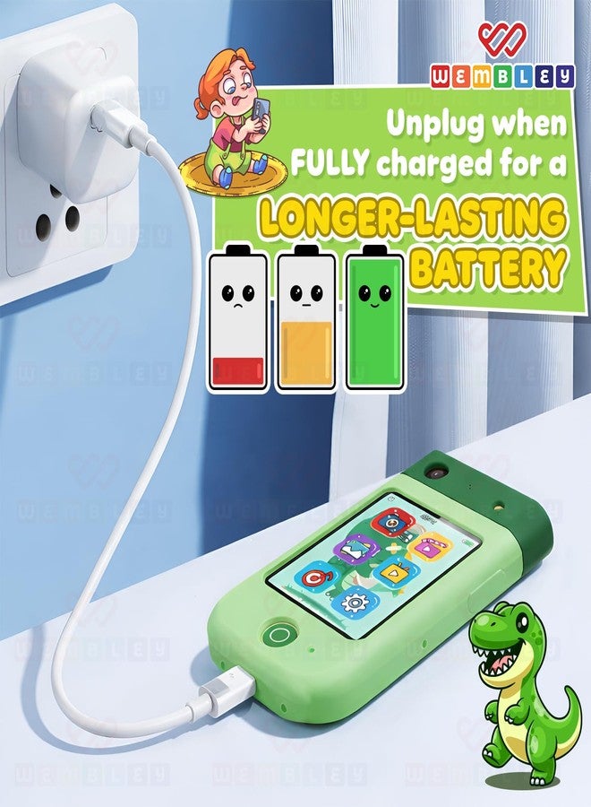 Wembley My First Smart Phone| Dino Themed Mini Educational Toy with Rotating Camera| Fun & Learning Mobile for Kids Age 3+| Adorable, Smart & Entertaining Baby Phone (Dino) - Image 2