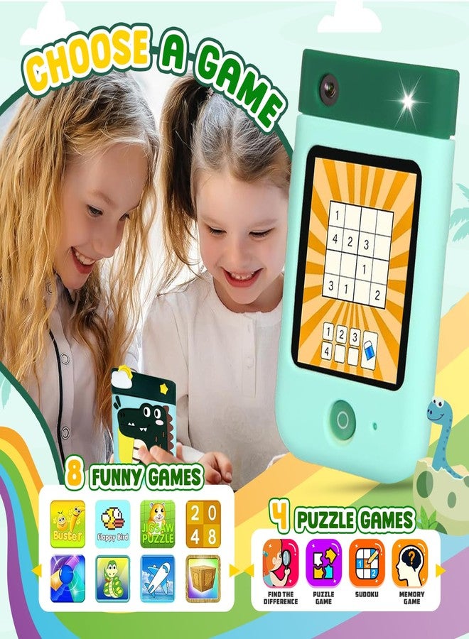 Wembley My First Smart Phone| Dino Themed Mini Educational Toy with Rotating Camera| Fun & Learning Mobile for Kids Age 3+| Adorable, Smart & Entertaining Baby Phone (Dino) - Image 5